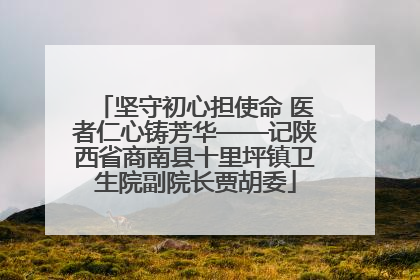 坚守初心担使命 医者仁心铸芳华——记陕西省商南县十里坪镇卫生院副院长贾胡委