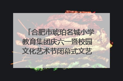 合肥市琥珀名城小学教育集团庆六一暨校园文化艺术节闭幕式文艺汇演圆满举行