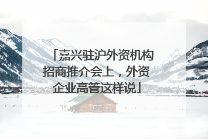 嘉兴驻沪外资机构招商推介会上，外资企业高管这样说