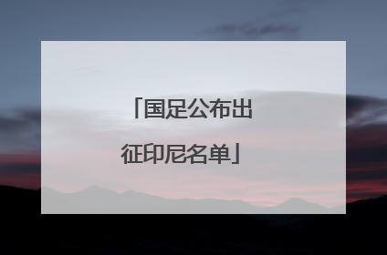 国足公布出征印尼名单