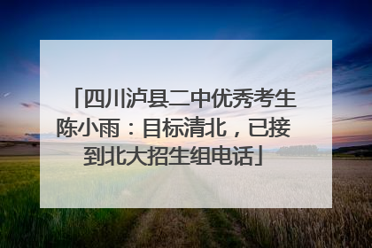 四川泸县二中优秀考生陈小雨：目标清北，已接到北大招生组电话