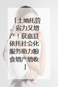土地托管、省力又增产！获嘉县依托社会化服务助力粮食增产增收