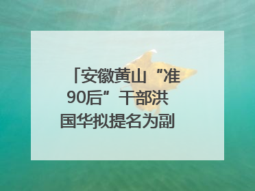 安徽黄山“准90后”干部洪国华拟提名为副区县长人选