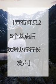 宣布降息25个基点后 欧洲央行行长发声