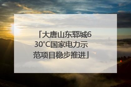 大唐山东郓城630℃国家电力示范项目稳步推进