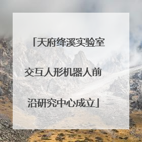 天府绛溪实验室交互人形机器人前沿研究中心成立