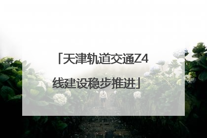 天津轨道交通Z4线建设稳步推进