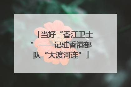 当好“香江卫士”——记驻香港部队“大渡河连”