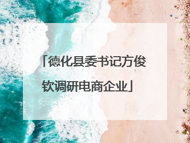德化县委书记方俊钦调研电商企业