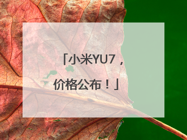 小米YU7，价格公布！