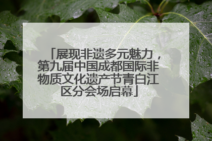 展现非遗多元魅力，第九届中国成都国际非物质文化遗产节青白江区分会场启幕