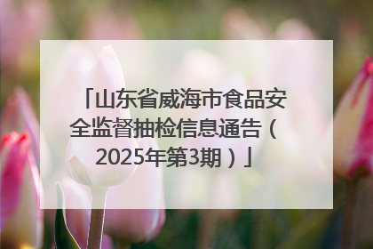 山东省威海市食品安全监督抽检信息通告（2025年第3期）