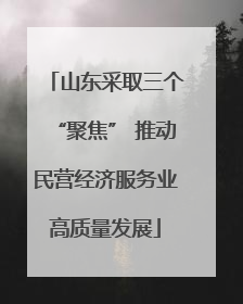 山东采取三个“聚焦” 推动民营经济服务业高质量发展