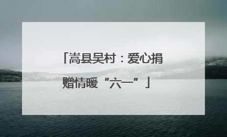 嵩县吴村：爱心捐赠情暖“六一”