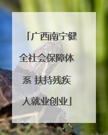 广西南宁健全社会保障体系 扶持残疾人就业创业