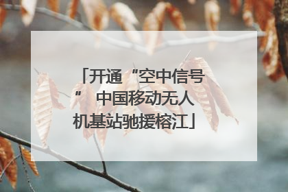 开通“空中信号” 中国移动无人机基站驰援榕江