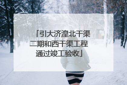 引大济湟北干渠二期和西干渠工程通过竣工验收