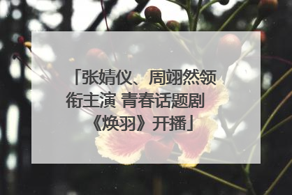 张婧仪、周翊然领衔主演 青春话题剧《焕羽》开播