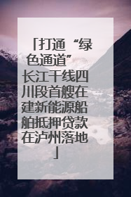 打通“绿色通道” 长江干线四川段首艘在建新能源船舶抵押贷款在泸州落地