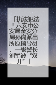 执法犯法！六安市公安局金安分局孙岗派出所原指导员、一级警长刘军被“双开”