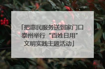 把惠民服务送到家门口 泰州举行“百姓日用”文明实践主题活动