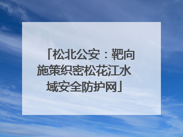 松北公安：靶向施策织密松花江水域安全防护网