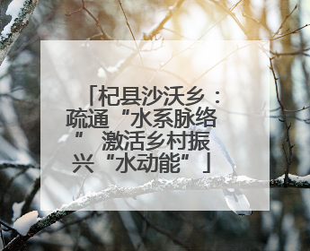 杞县沙沃乡：疏通“水系脉络” 激活乡村振兴“水动能”