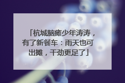杭城脑瘫少年涛涛，有了新餐车：雨天也可出摊，干劲更足了