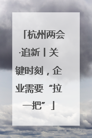 杭州两会·追新丨关键时刻，企业需要“拉一把”