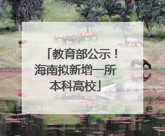 教育部公示！海南拟新增一所本科高校