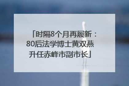 时隔8个月再履新：80后法学博士黄双燕升任赤峰市副市长