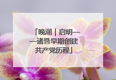 晚潮｜启明——诸暨早期创建共产党历程