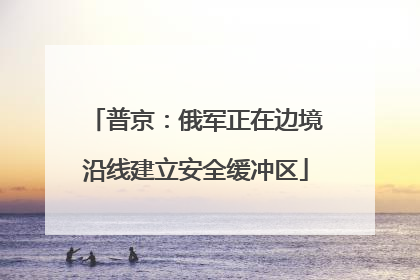 普京：俄军正在边境沿线建立安全缓冲区