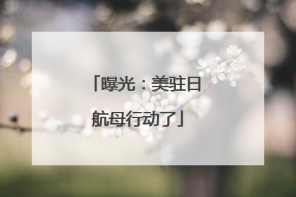 曝光：美驻日航母行动了