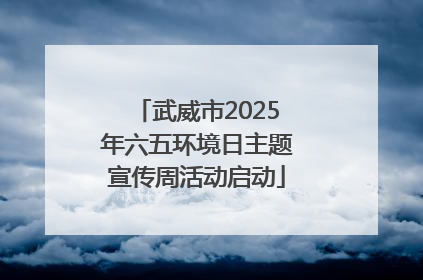 武威市2025年六五环境日主题宣传周活动启动
