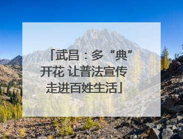 武昌：多“典”开花 让普法宣传走进百姓生活