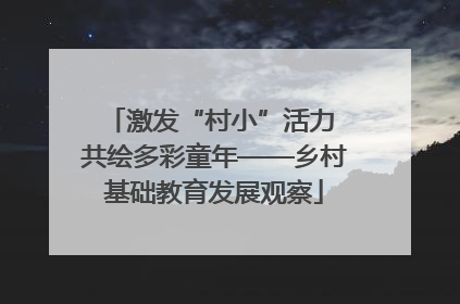 激发“村小”活力 共绘多彩童年——乡村基础教育发展观察