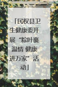 民权县卫生健康委开展“粽叶裹温情 健康进万家”活动