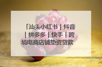 汕头小红书｜抖音｜拼多多｜快手｜跨境电商店铺垫资贷款企业-漫商易