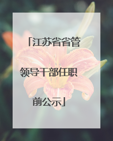 江苏省省管领导干部任职前公示