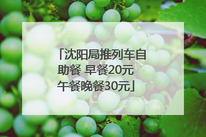沈阳局推列车自助餐 早餐20元午餐晚餐30元
