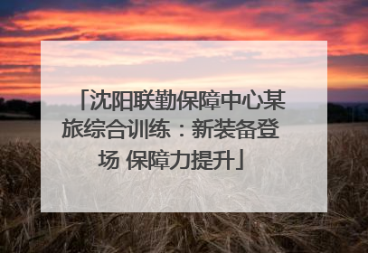 沈阳联勤保障中心某旅综合训练：新装备登场 保障力提升
