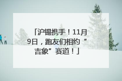 沪锡携手！11月9日，跑友们相约“吉象”赛道！