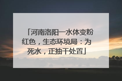 河南洛阳一水体变粉红色，生态环境局：为死水，正抽干处置