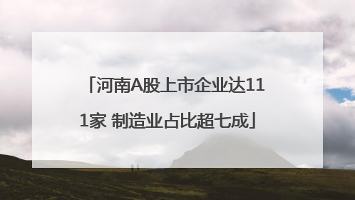 河南A股上市企业达111家 制造业占比超七成