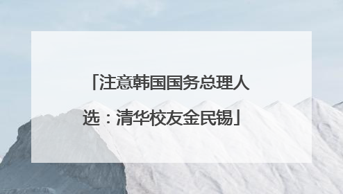 注意韩国国务总理人选：清华校友金民锡