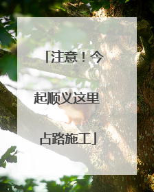 注意！今起顺义这里占路施工