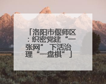 洛阳市偃师区：织密党建“一张网” 下活治理“一盘棋”