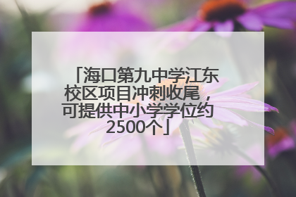 海口第九中学江东校区项目冲刺收尾，可提供中小学学位约2500个