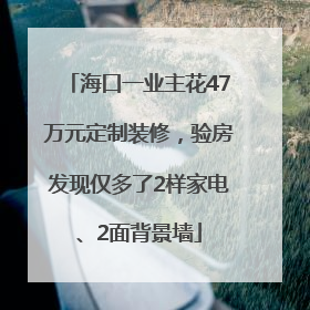 海口一业主花47万元定制装修，验房发现仅多了2样家电、2面背景墙